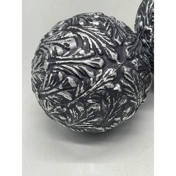 set of 6 Christmas ornament bulbs silver black shine graphic assorted decor READ - Picture 3 of 5